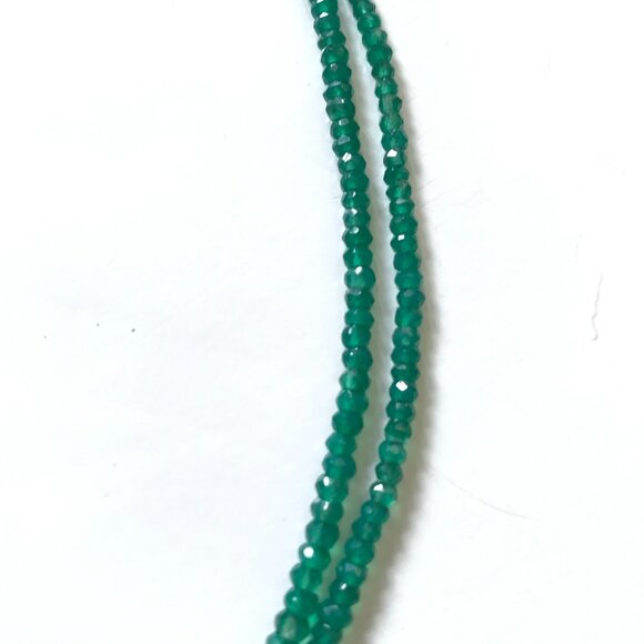 Joie DiGiovanni Lariat Gold Filled Onyx Pearl Necklace Womens Green White Beaded - Picture 10 of 13